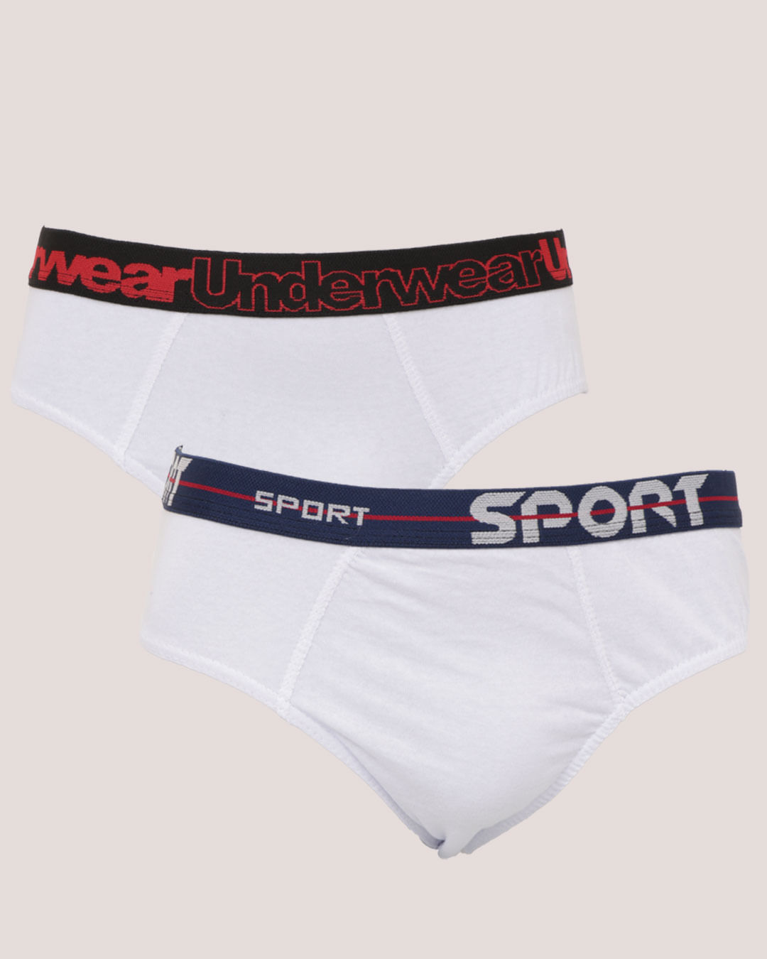 Cueca Slip Masculina Algodão com Estampa Sortida Branca-1753713088414