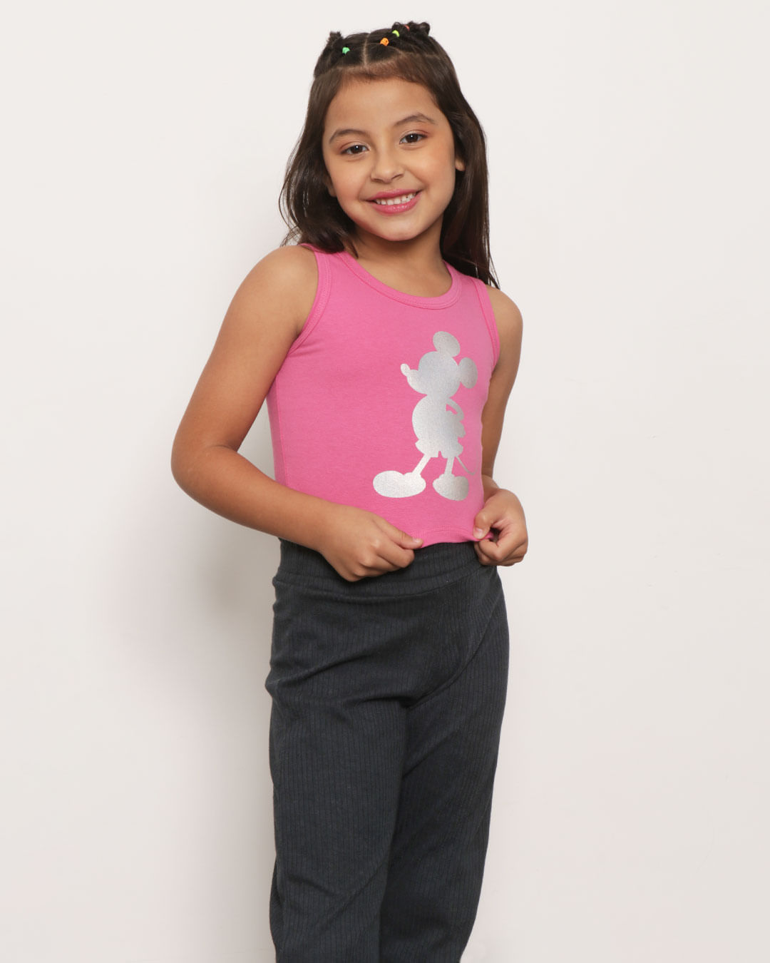 Regata Infantil Disney Mickey Holográfica Rosa-1753890872772