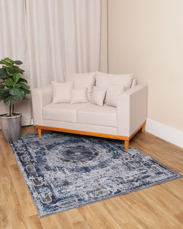 Tapete Crystal Velvet Camesa 140cm x 200cm Estampado Azul UN