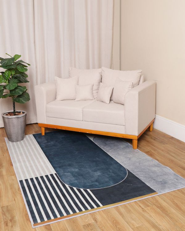 Tapete Crystal Velvet Camesa 140cm x 200cm Estampado Marinho UN
