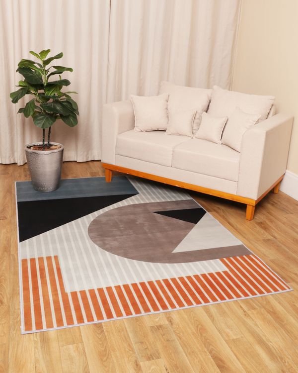 Tapete Crystal Velvet Camesa 140cm x 200cm Estampado Laranja UN