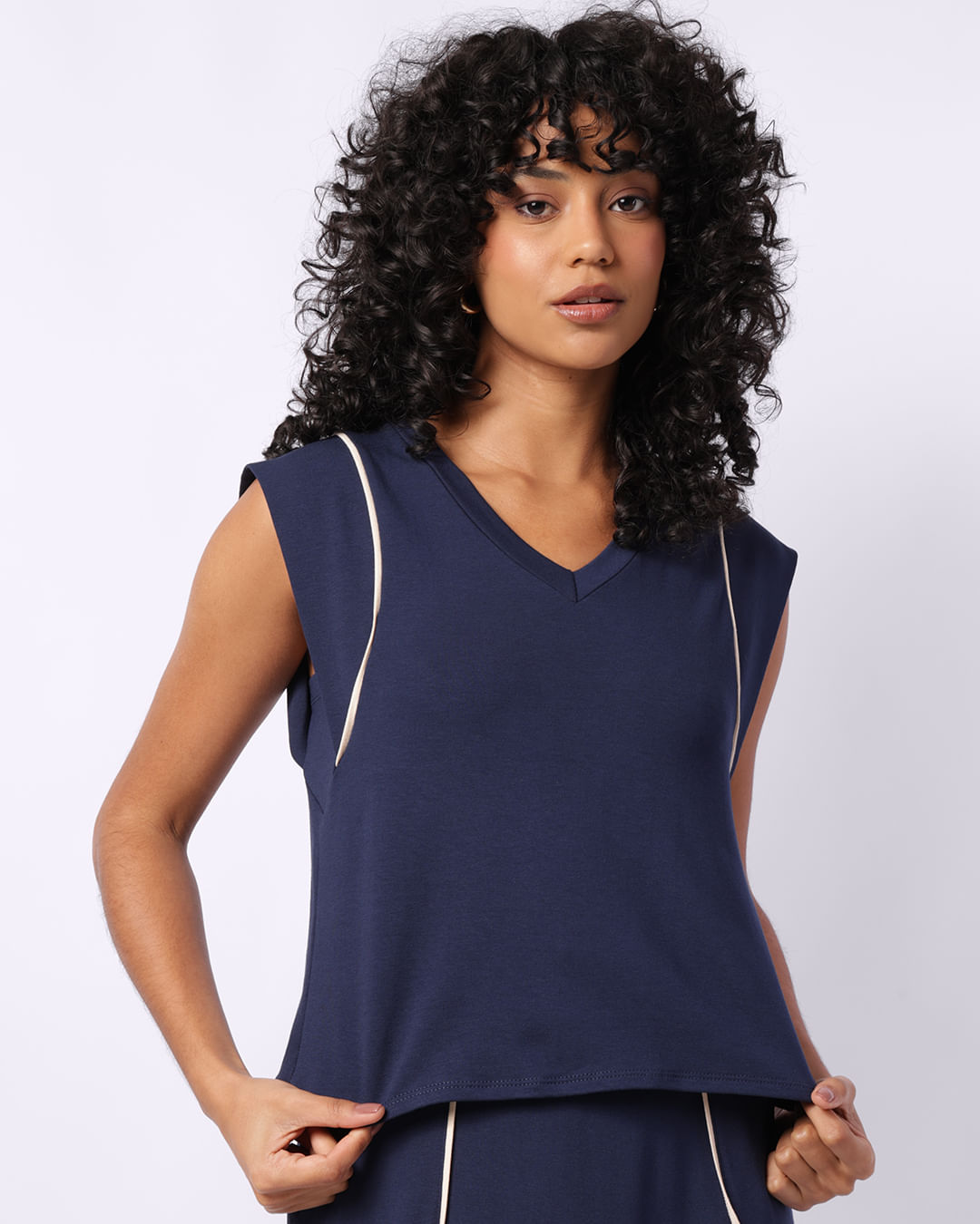Blusa Feminina com Manga Curta Vivo Marinho