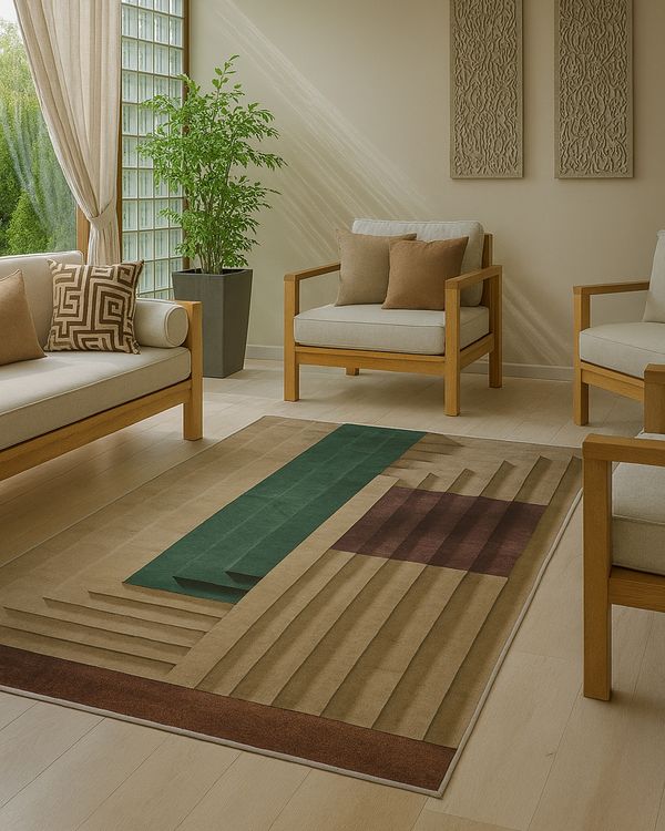 Tapete Crystal Velvet Camesa 140cm x 200cm Estampado Verde UN