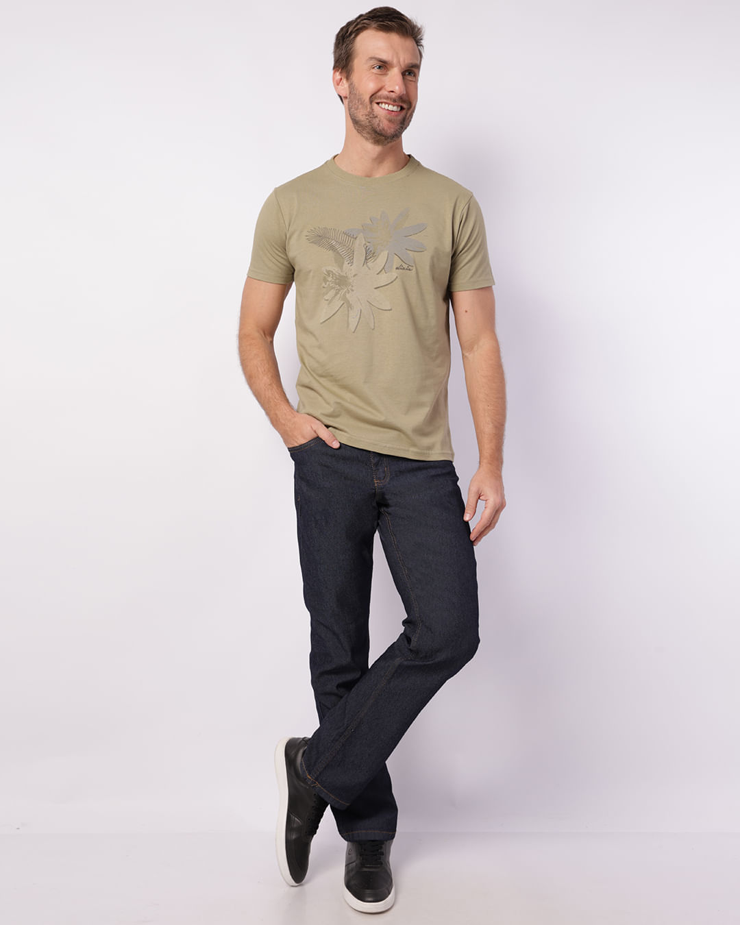 Calça Jeans Masculina Reta com Bolsos Azul