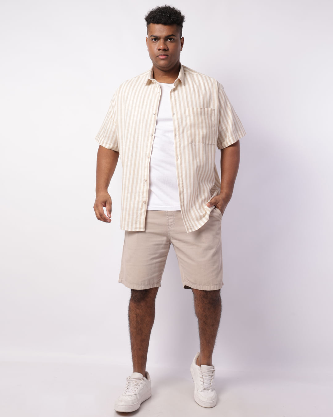 Camisa-Flame-Listras-Bege-Plus---Bege