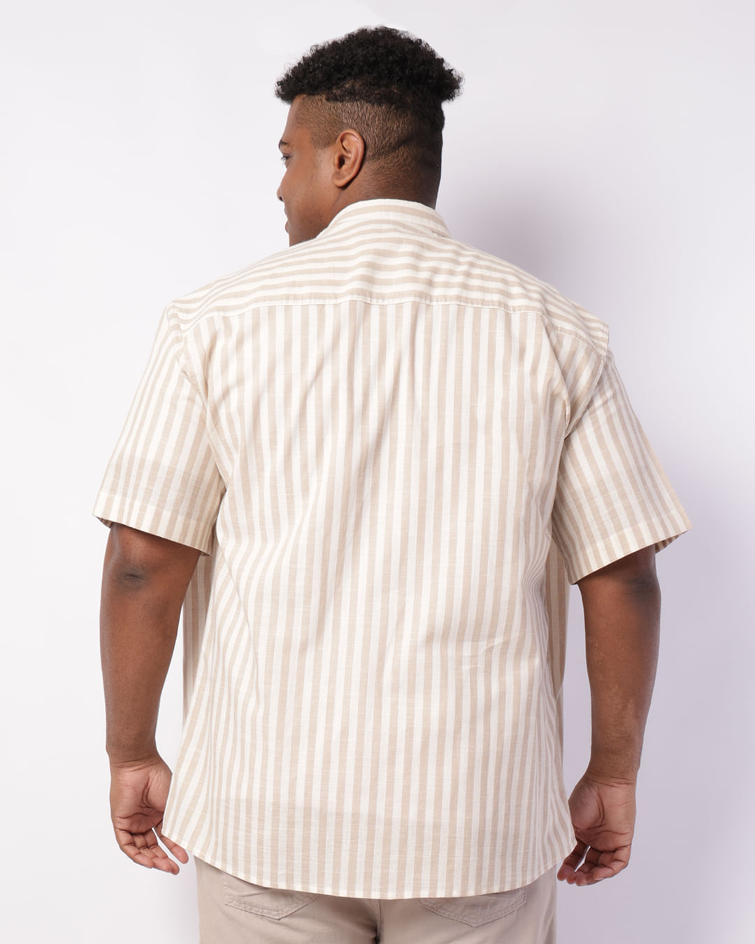 Camisa-Flame-Listras-Bege-Plus---Bege