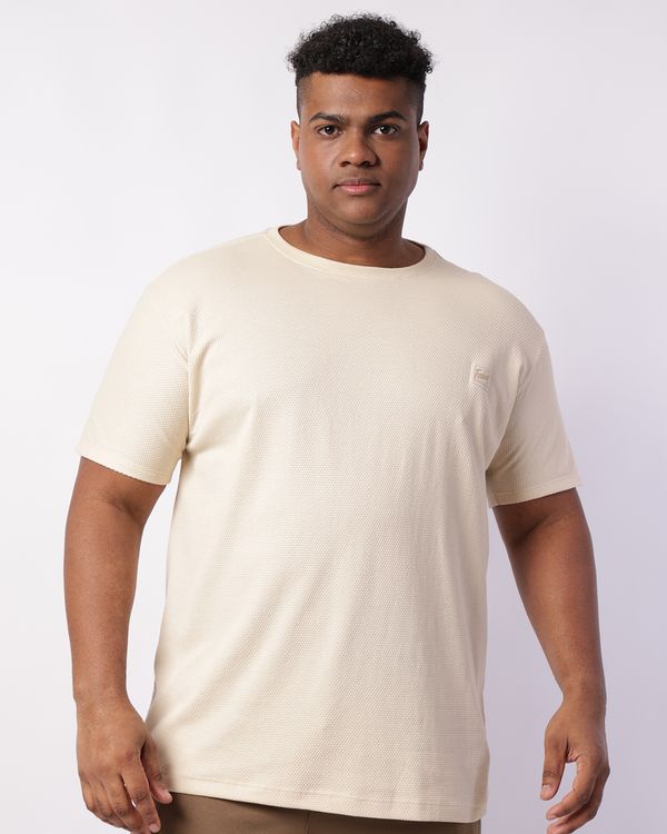 Camiseta Plus Size Masculina Fatal Texturizada Bege G3