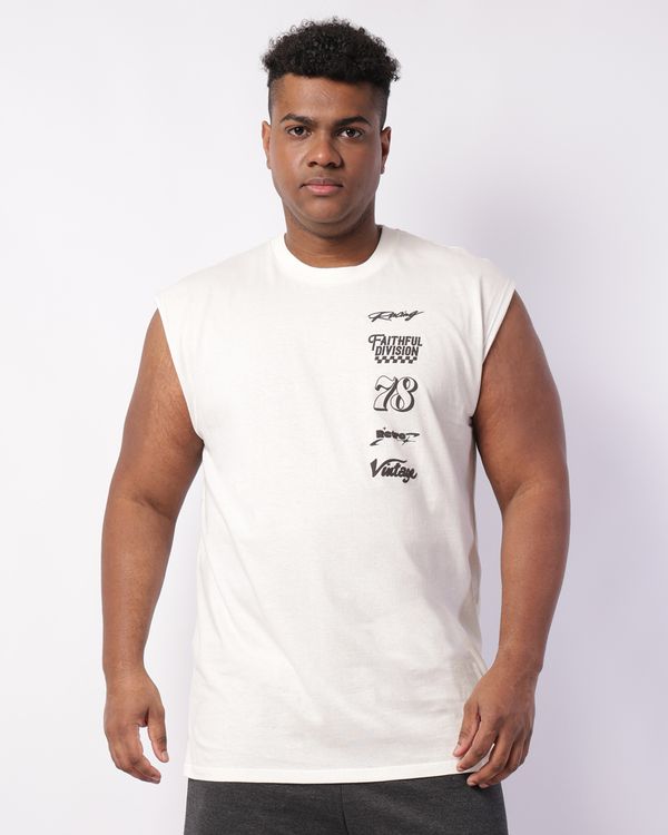 Regata Plus Size Masculina Machão com Estampa Off White G1