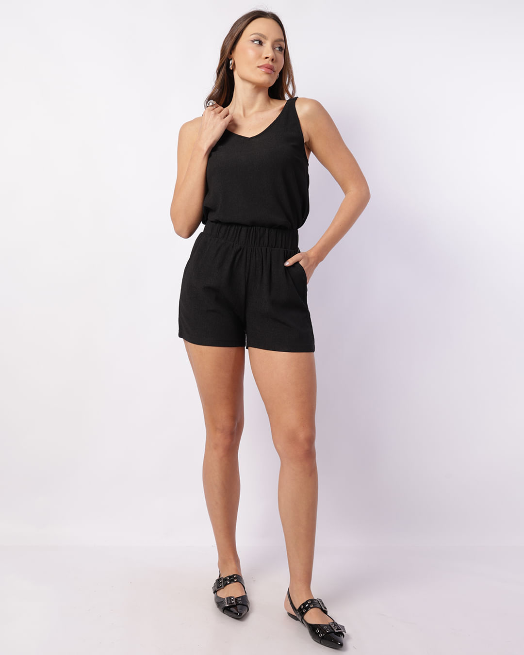 Shorts-M-Crinkle-9869-Pgg---Preto