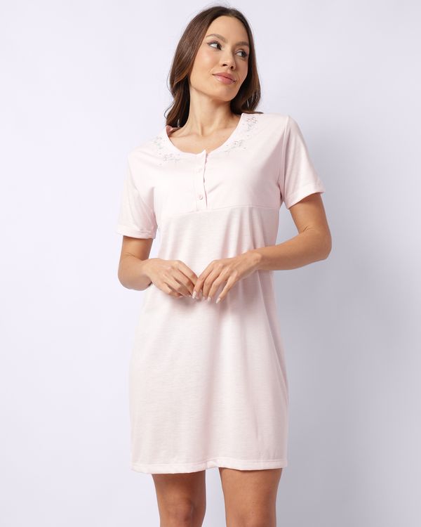 Camisola Feminina Curta com Bordado Botões Rosa M
