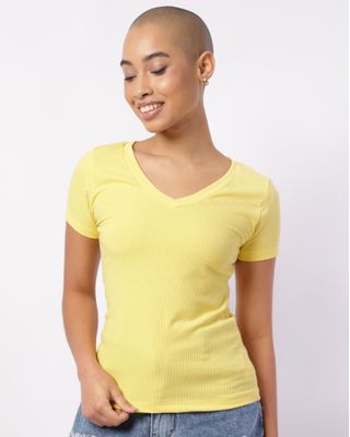 Blusa-3485-Gola-V-Canelada-Amarelo---Amarelo