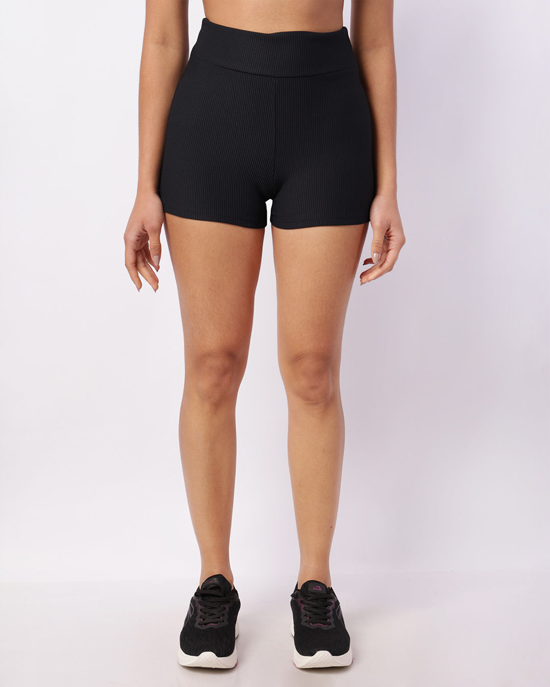 Short Fitness Feminino Fitter Curto Canelado Preto-1755614567186