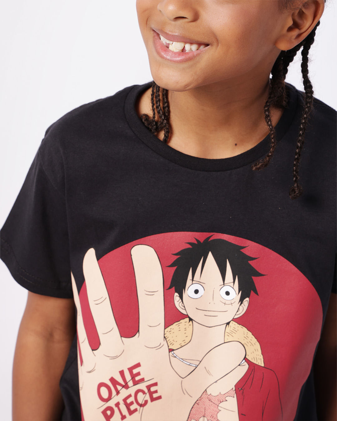 Camiseta Infantil Algodão Anime One Piece Manga Curta Preta-1755614668052