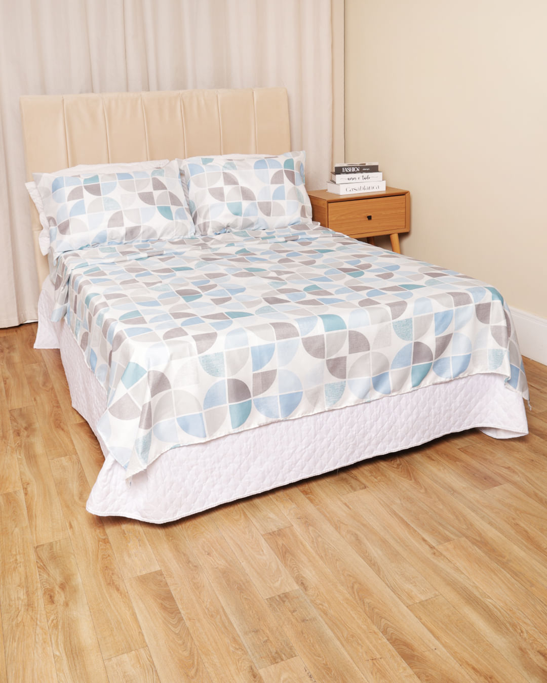 Jogo-De-Cama-Casal-Capri-Sor-4-Pc---Azul-Geometrico