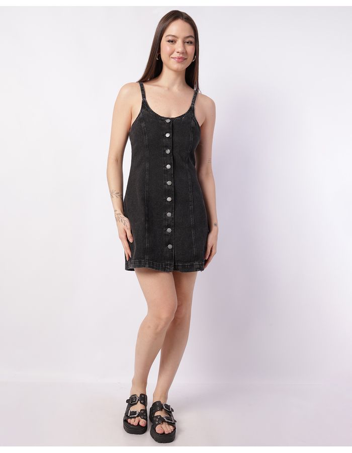 Vestido-Srj-Botoes-Frente-Blk-40330---Jeans-Black