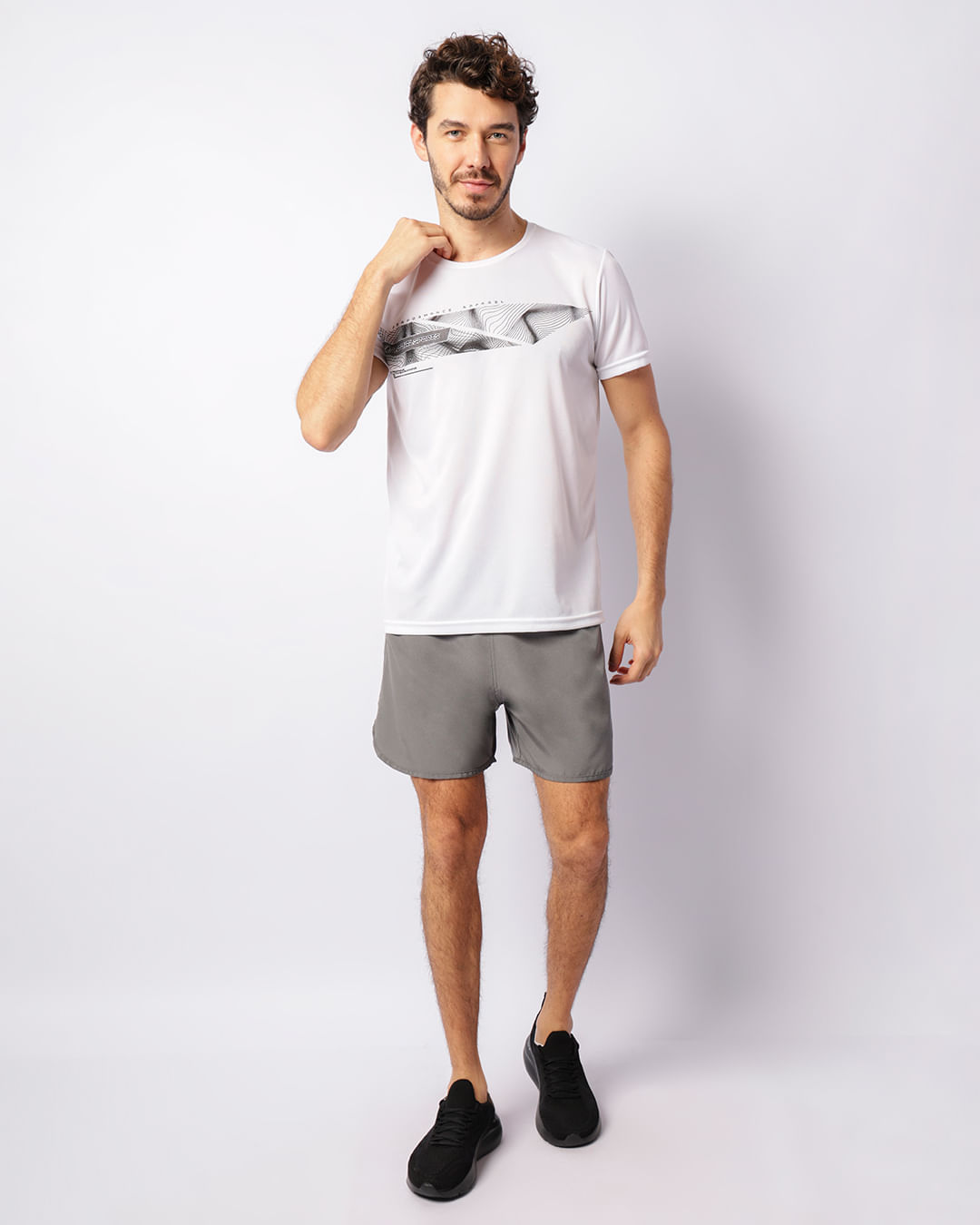 Bermuda Esportiva Masculina Fitter Cinza-1755876528319