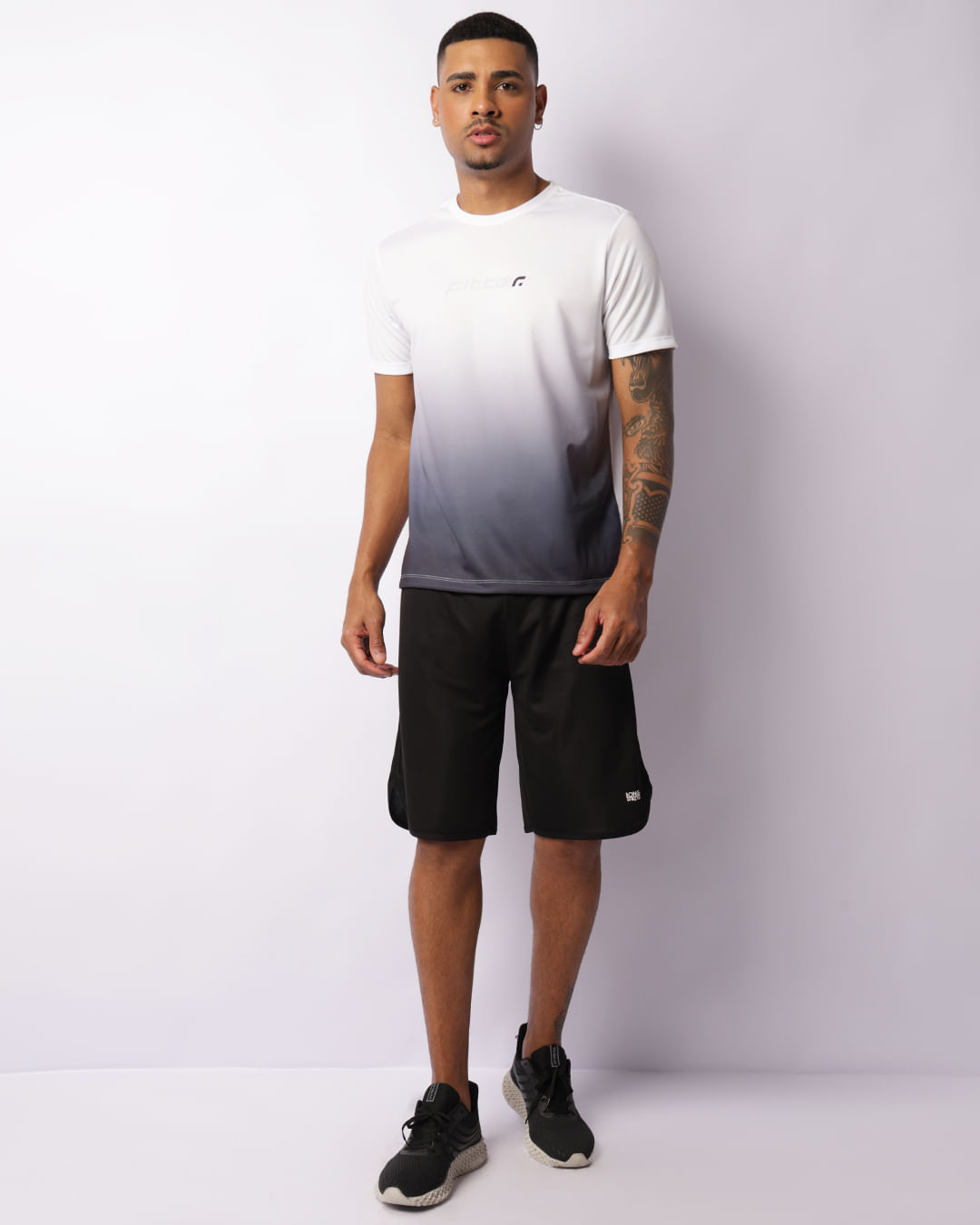 Camiseta Esportiva Masculina Laise Degradê Manga Curta Branca -1755876675519
