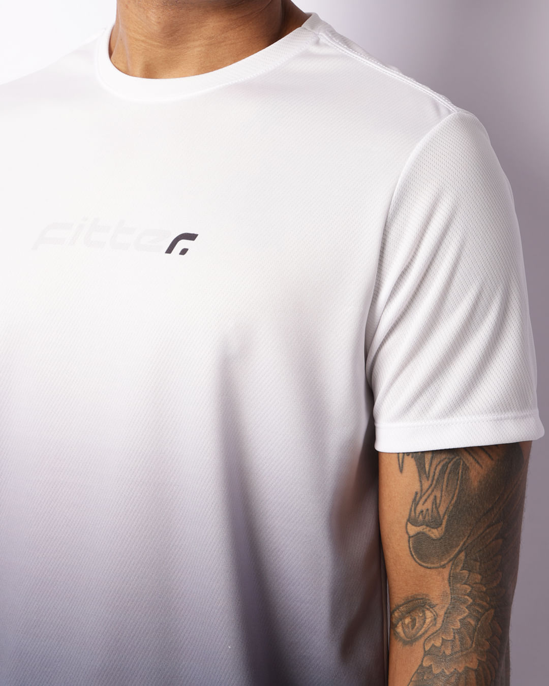 Camiseta Esportiva Masculina Laise Degradê Manga Curta Branca -1755876686998