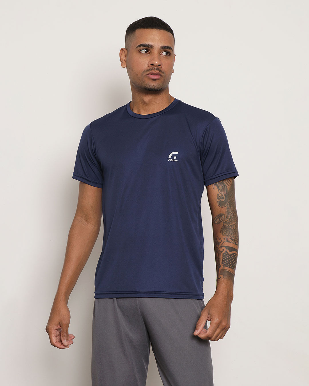Camiseta Masculina Manga Curta Esportiva Esportiva Fitter Marinho-1755876729759