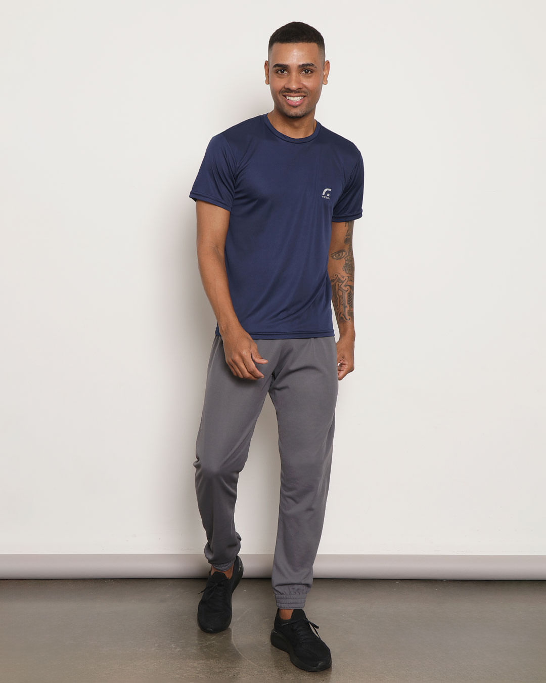 Camiseta Masculina Manga Curta Esportiva Esportiva Fitter Marinho-1755876746705