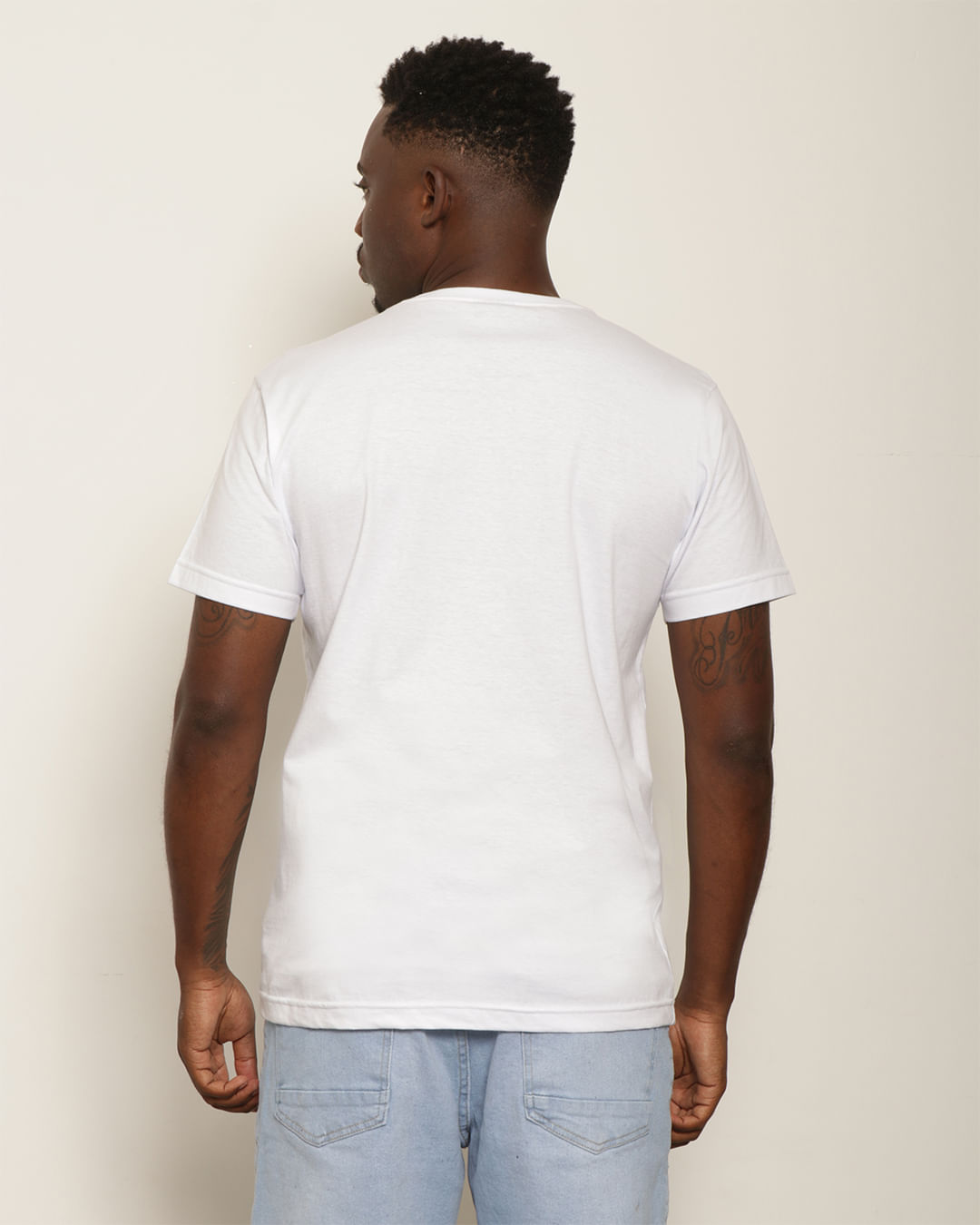 Camiseta Masculina Básica Gangster Estampa Gola Careca Branca-1756387079600