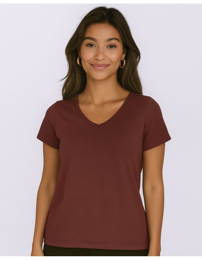 Blusa-Hz1241-Gola-V-Marrom---Marrom