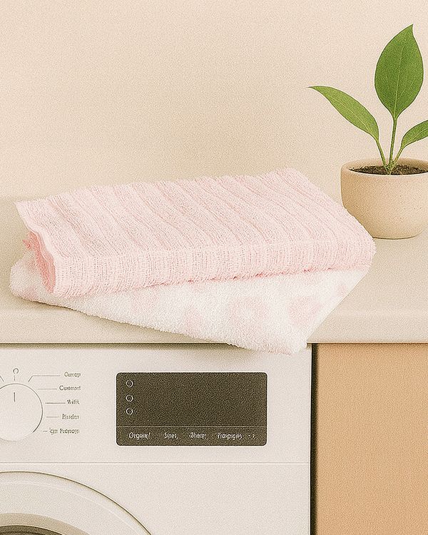 Kit 2 Panos Microfibra 45cm x 55cm Rosa e Branco UN