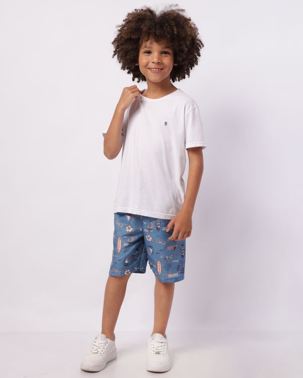 Bermuda Infantil Estampada Tropical Azul 6