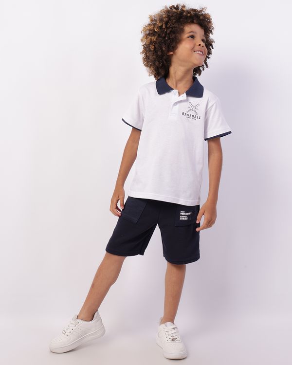 Bermuda Infantil Moletinho com Recortes Texturizados Marinho 10