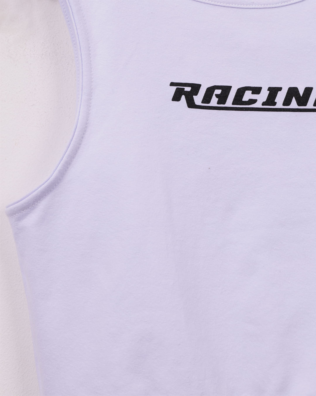 ESTUDIO - REFAZER IA Regata Feminina Algodão com Estampa Racing Branca-1757935809357
