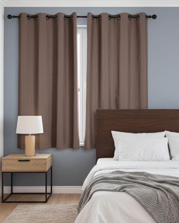Cortina Bella Janela 260cm x 170cm Texturizada Marrom UN
