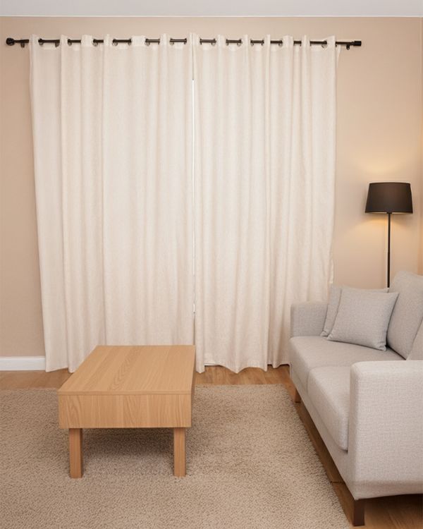 Cortina Rústica Bella Janela 420cm x 250cm Estampada Off White UN