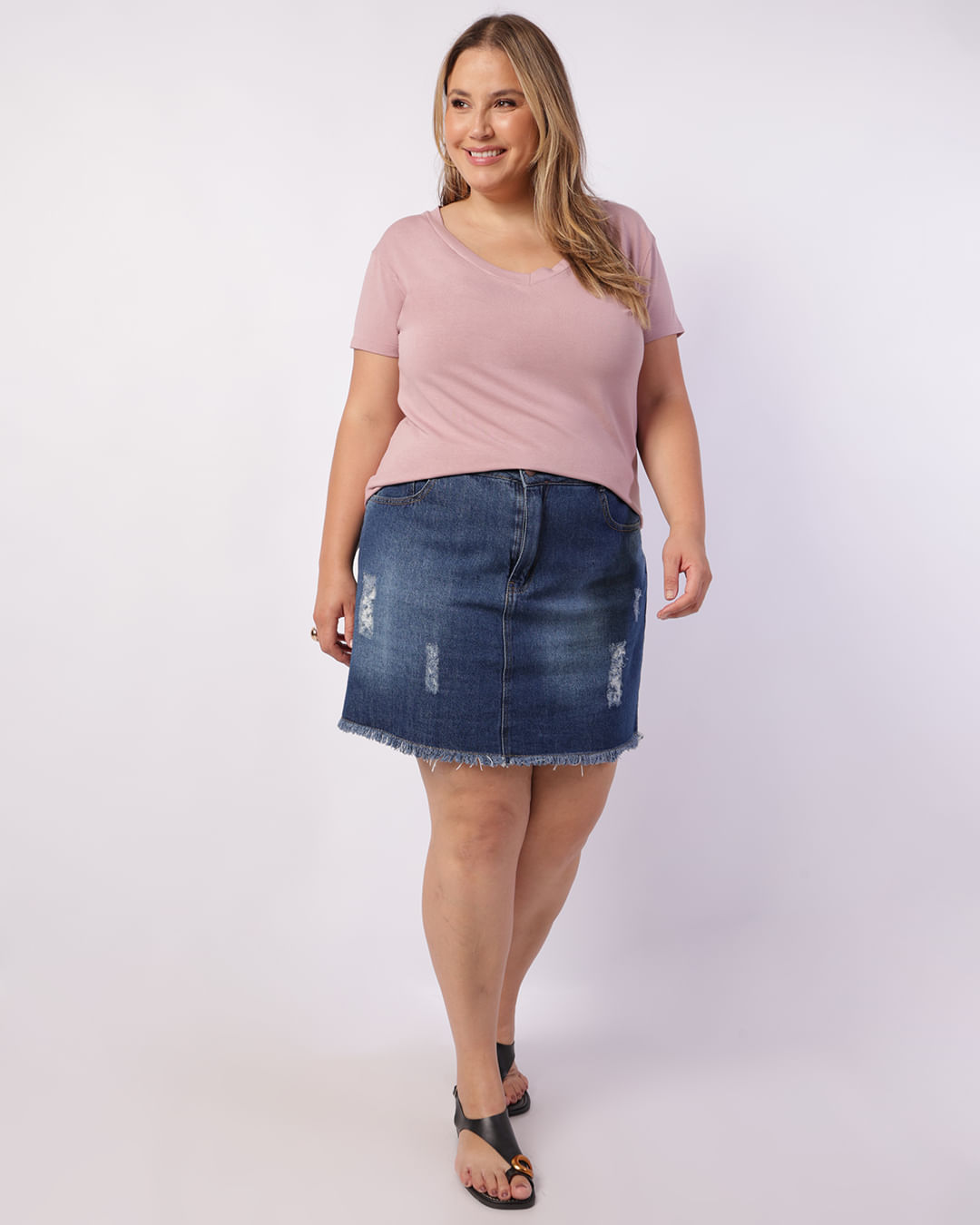 Tshirt-Decote-V-15307t-Rose---Rose
