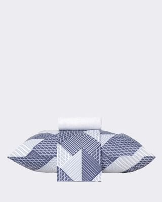 Jg-De-Cama-Attuale-150-Fios-Solt---Azul-Xadrez