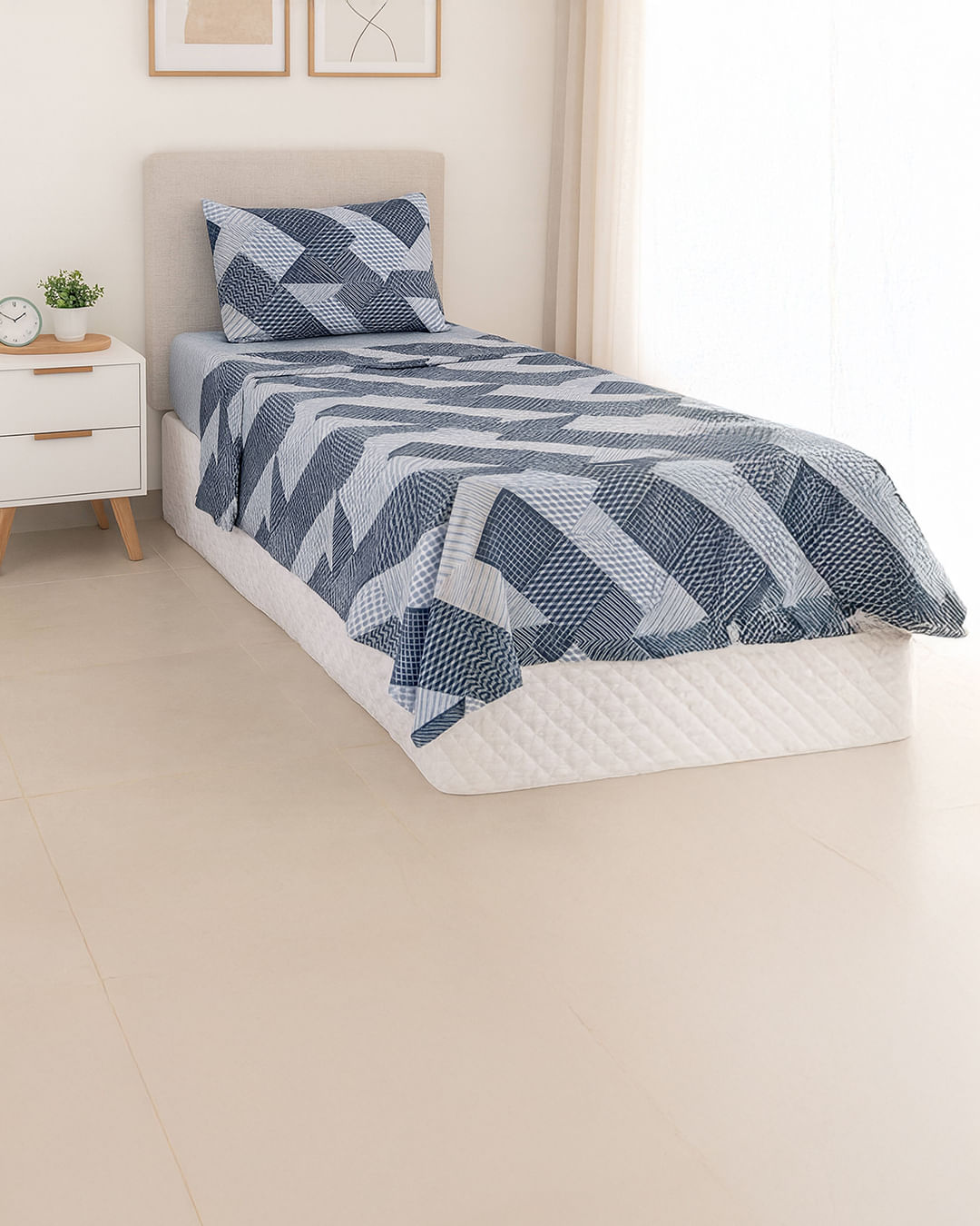 Jg-De-Cama-Attuale-150-Fios-Solt---Azul-Xadrez