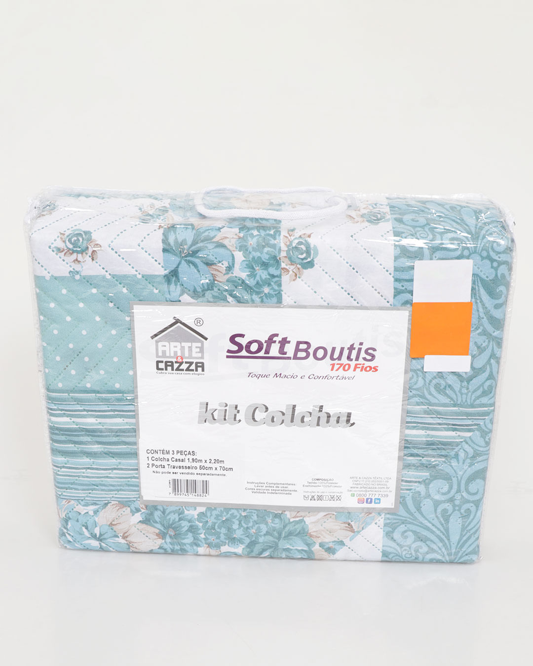 Kit-Colcha-Casal-Ultrassonica---Azul-Xadrez
