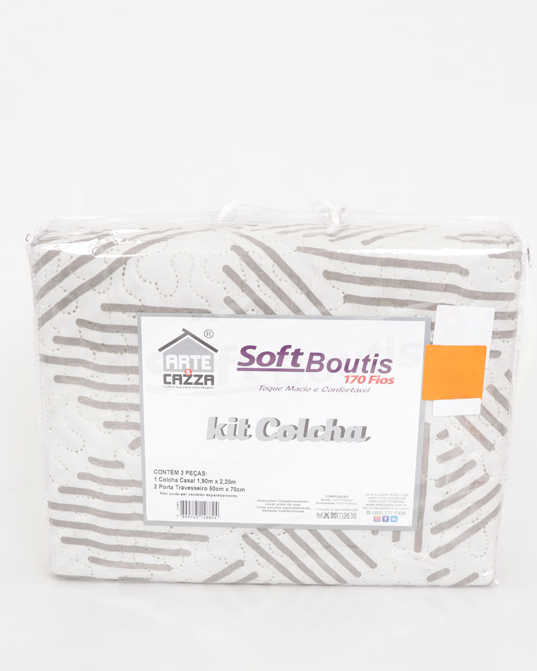 Kit-Colcha-Casal-Ultrassonica---Cinza-Listrado