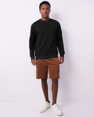 Shorts-Sm01-Moletom-Bolso-Selado-Marrom---Marrom