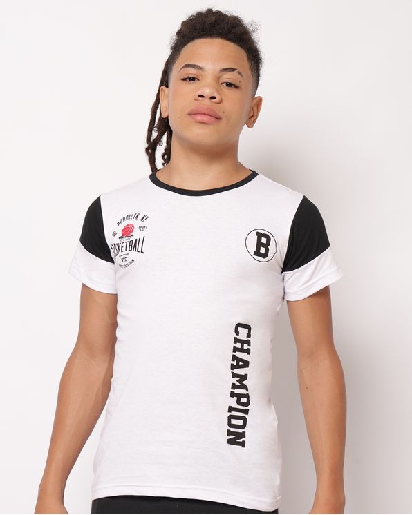 Camiseta Juvenil Algodão Oversized Texturizada Looney Tunes Preta