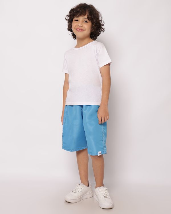 Bermuda Infantil Reta com Cordão Azul 8