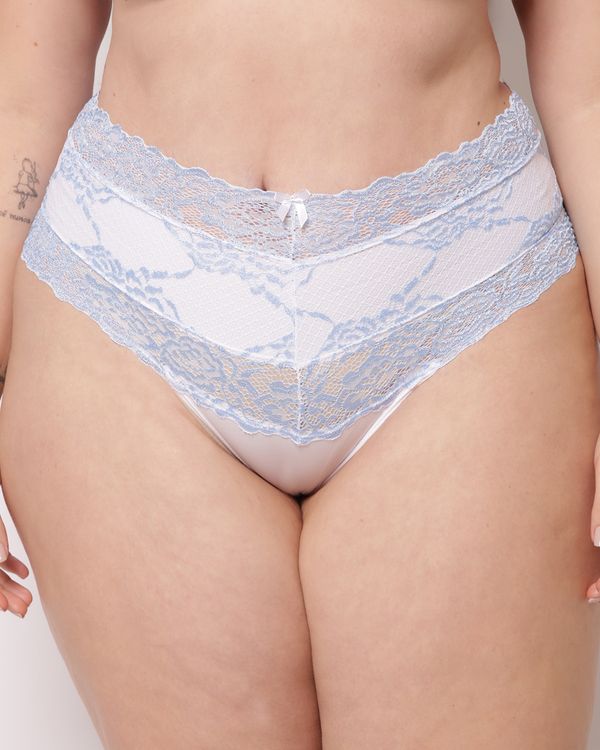 Calcinha Plus Size Feminina Biquini com Renda Branca 50