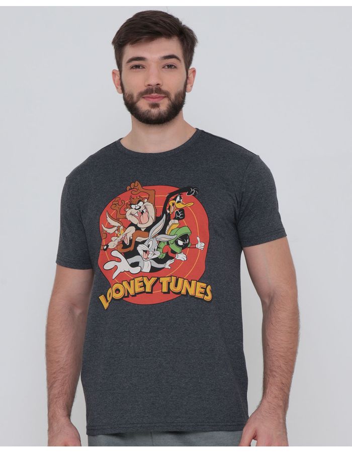 Camiseta-Estampa-Looney-Tunes-Mescla-Cinza