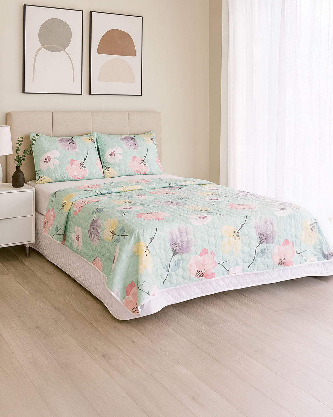 Kit-Colcha-Cs-Portat-Cabas-Ultrasonica---Verde-Floral