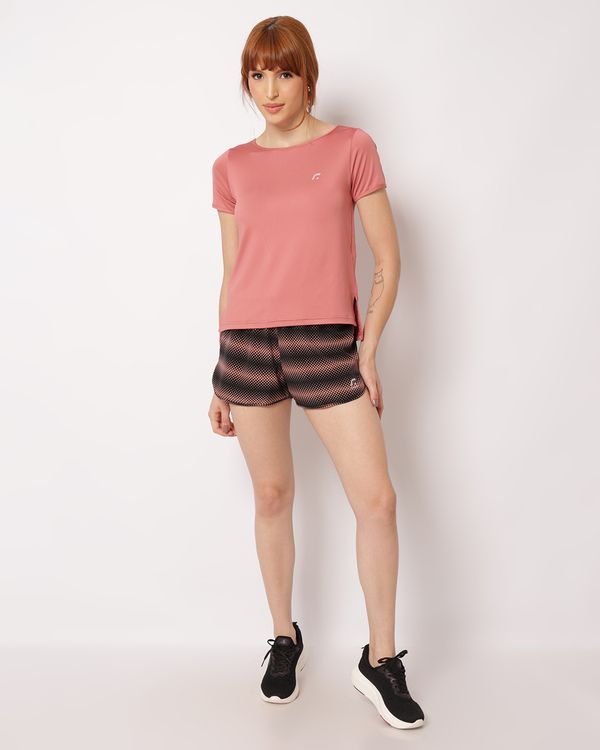 Short Fitness Feminino Curto Fitter Estampado Preto GG