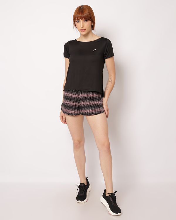Short Fitness Feminino Curto Fitter Estampado Rosa G