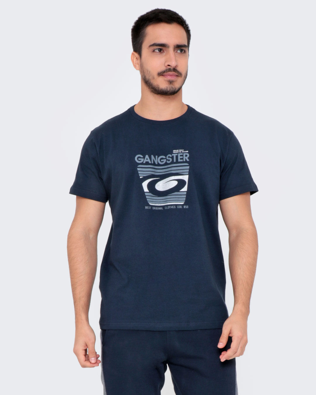 Camiseta-Estampa-Gangster-Azul-Marinho-