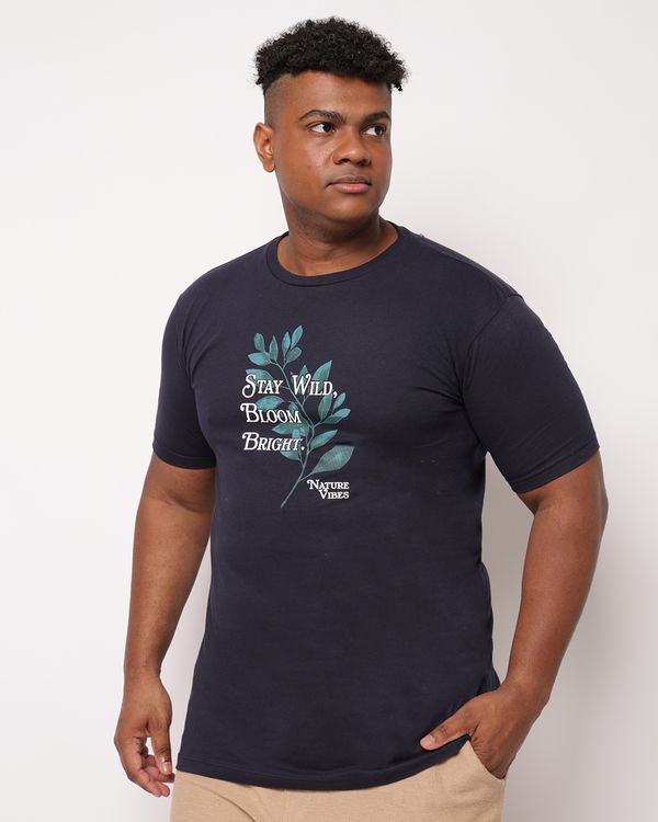 Camiseta Plus Size Masculina Algodão Estampa Marinho G4