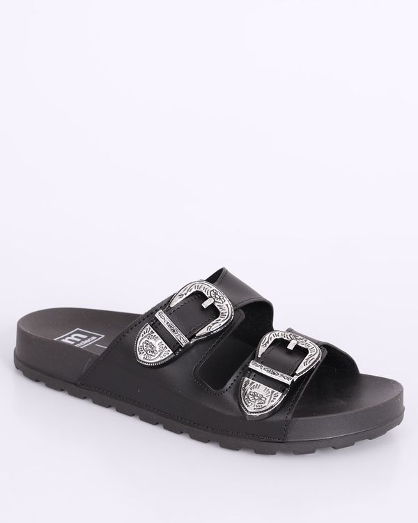 Sandália Rasteira Feminina Moleca Birken com Aviamento Preta 38