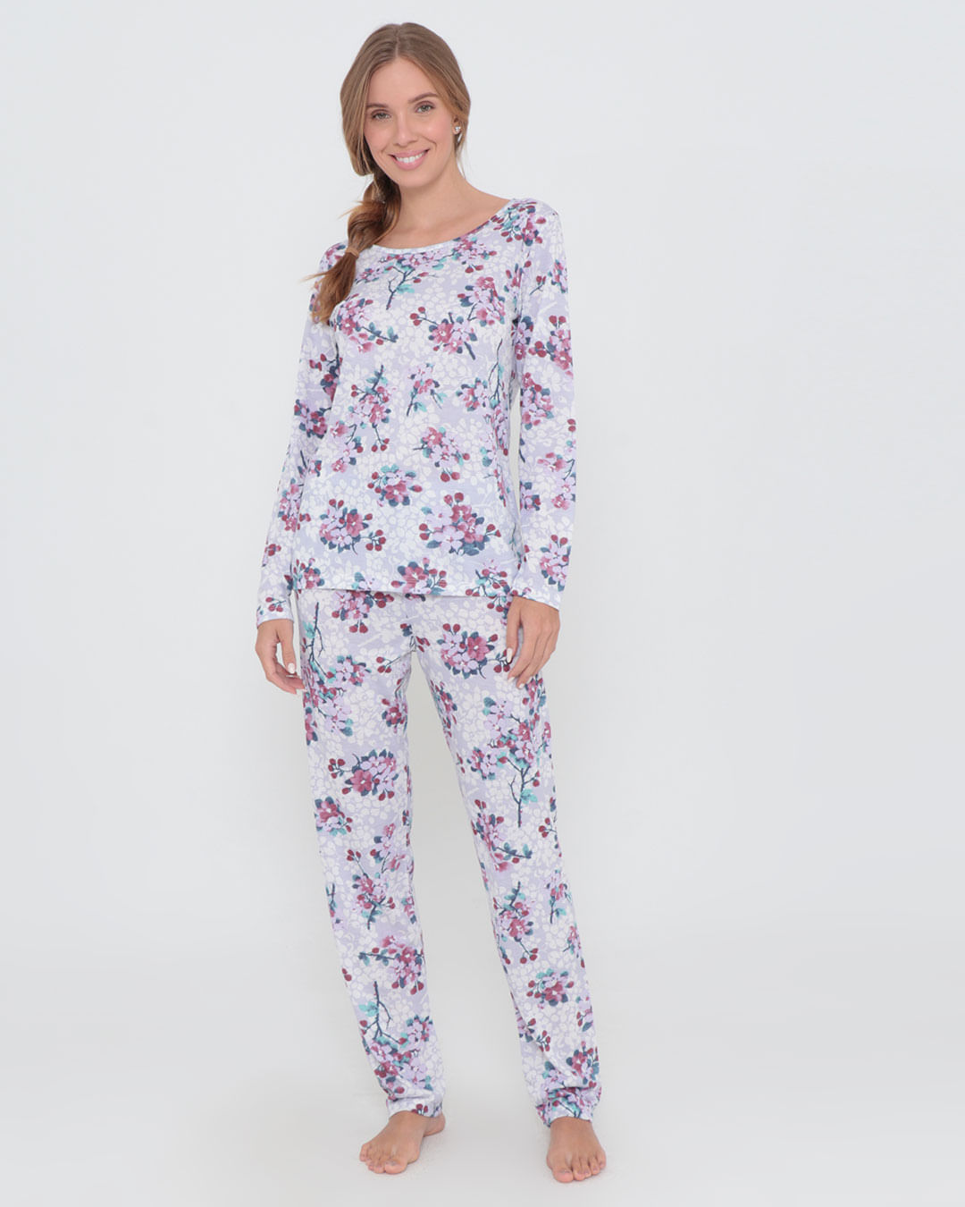 Pijama-Longo-Feminino-Estampa-Floral-Lilas