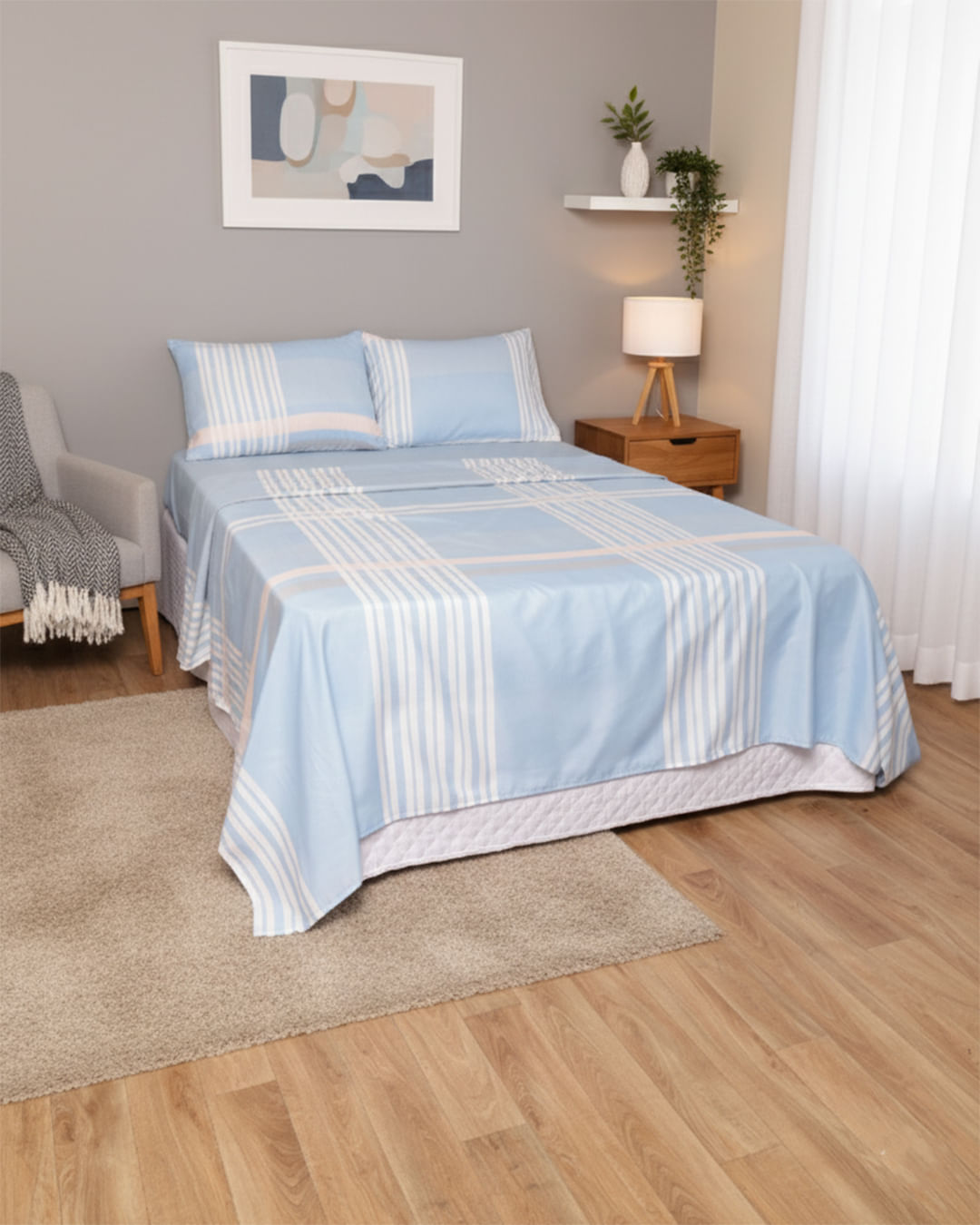 Jg-De-Cama-Queen-4pcs-Duplo-Micropercal---Azul